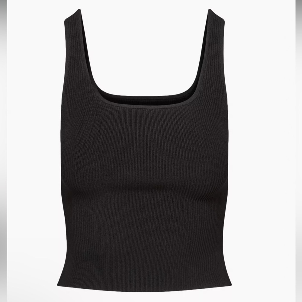 Black aritzia sculpt knit squareneck tank